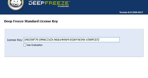 Deep freeze standard keygen